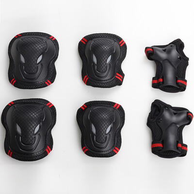 6gab Ceļu sargi Elkoņu sargi Roku sargi Aizsargaprīkojuma komplekts Drošības Aizsargsargi skeitborda Riteņbraukšanai Pieaugušajiem