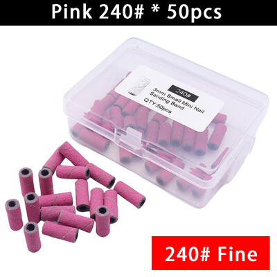 50 komada po kutiji Mini zebra trake za brušenje od 3 mm, svrdla za nokte od nehrđajućeg čelika, trn, električni pribor za manikuru, alat