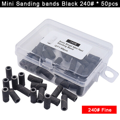 50 komada po kutiji Mini zebra trake za brušenje od 3 mm, svrdla za nokte od nehrđajućeg čelika, trn, električni pribor za manikuru, alat