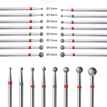 3/32\'\' диамантена фреза с форма на топка Свредла за нокти за почистване на кожички Професионални аксесоари за пила за нокти за маникюр