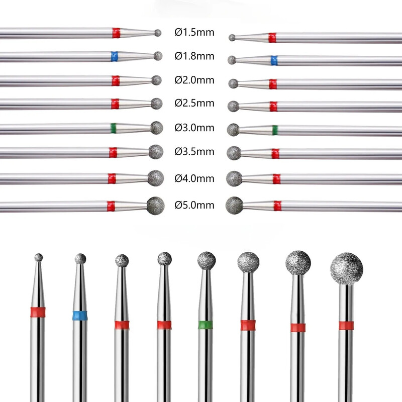 3/32'' dijamantno glodalo loptastog oblika Svrdla za nokte za čišćenje zanoktica Profesionalni pribor za turpije za nokte za manikuru