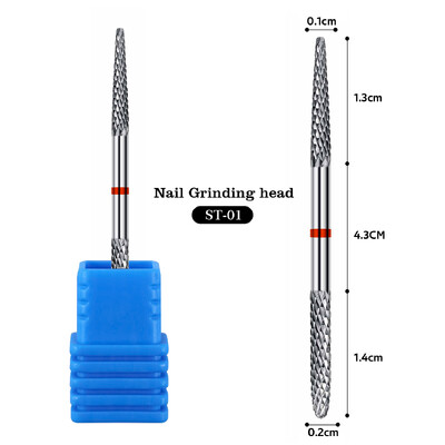 Svrdla za nokte s dvostrukom glavom Glodala od volframovog čelika za manikuru Uklanjanje zanoktica Lak za nokte Dodaci za električne bušilice