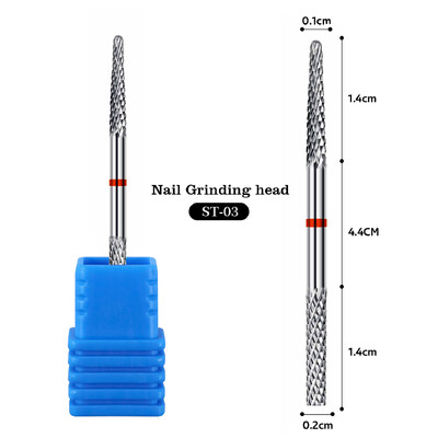 Svrdla za nokte s dvostrukom glavom Glodala od volframovog čelika za manikuru Uklanjanje zanoktica Lak za nokte Dodaci za električne bušilice