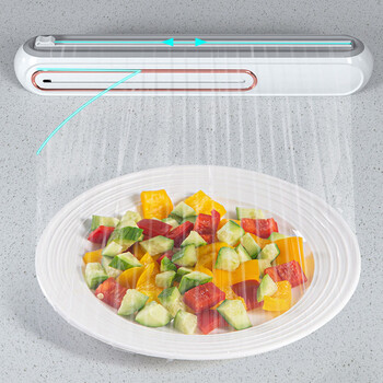 1 τμχ Plastic Film Cutter Cling Film Cutter Dispenser Μαγνητικός επαναγεμιζόμενος διανομέας πλαστικού περιτυλίγματος με αξεσουάρ κουζίνας Cutter