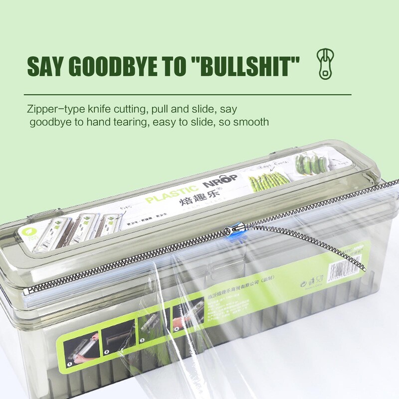 Plastikust ümbrise jaoturi fikseerimine fooliumiga toidukile lõikuriga toidukile plastikust terava jaoturi lõikuri organiseerija köögitööriistade tarvikud