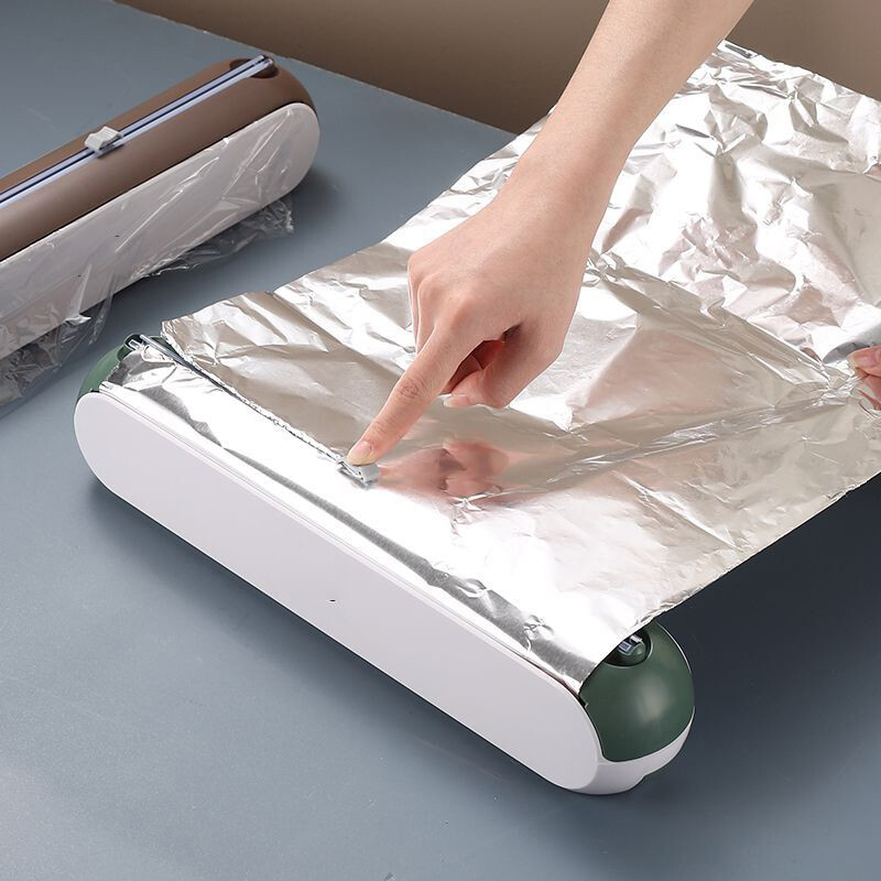 2 viename maisto fiksavimo folija maistinės plėvelės dozatorius Magnetinio apvyniojimo dozatorius plastikinis aštrus pjaustytuvas laikymo laikiklis Virtuvės įrankis