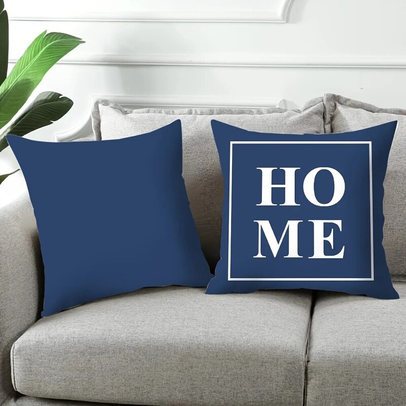 4 gab, poliestera spilvendrāna tumši zilas ģeometriskas svītras, viļņu svītras, apdrukātas spilvenu pārvalki dzīvojamās istabas ikdienas mājas dekorēšanai