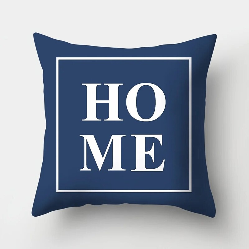 4 gab, poliestera spilvendrāna tumši zilas ģeometriskas svītras, viļņu svītras, apdrukātas spilvenu pārvalki dzīvojamās istabas ikdienas mājas dekorēšanai