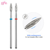 BNG 1kom ruske dijamantne burgije za nokte u obliku plamena za uklanjanje zanoktica Dodaci za bušilice za nokte za manikuru s utorima za hlađenje