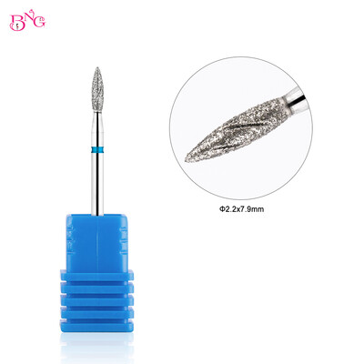 BNG 1kom ruske dijamantne burgije za nokte u obliku plamena za uklanjanje zanoktica Dodaci za bušilice za nokte za manikuru s utorima za hlađenje