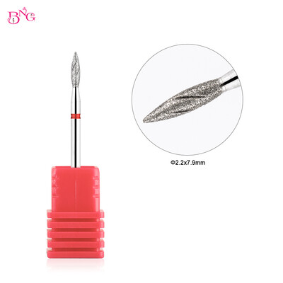 BNG 1kom ruske dijamantne burgije za nokte u obliku plamena za uklanjanje zanoktica Dodaci za bušilice za nokte za manikuru s utorima za hlađenje
