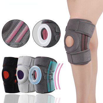 1 бр. Регулируеми наколенки Patella Brace Kneepad EVA Spring Баскетбол Компресия за бягане Подпора за коляното Спорт Волейбол Тенис