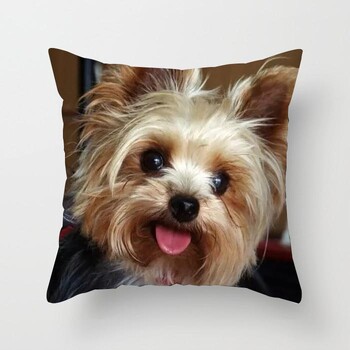 1 ΤΕΜ. Cute Dog Yorkie BICHON Yorkshire Decor θήκη μαξιλαριού για καναπέ κρεβατοκάμαρα Μαξιλάρια μέσης Κάλυμμα Διακοσμητικό μαξιλάρι αυτοκινήτου