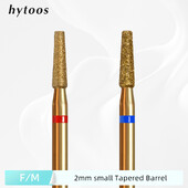 HYTOOS 2 mm sužene svrdla za čišćenje noktiju, ruska dijamantna svrdla za nokte od titana, pribor za čišćenje noktiju za mrtvu kožu