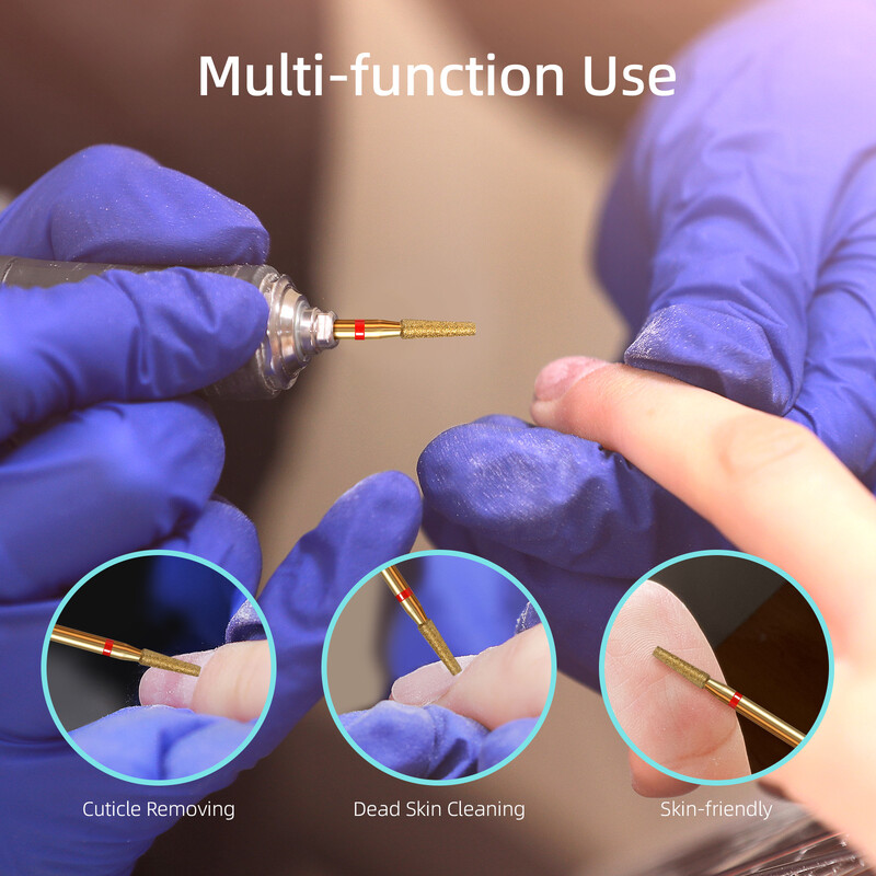 HYTOOS 2 mm sužene svrdla za čišćenje noktiju, ruska dijamantna svrdla za nokte od titana, pribor za čišćenje noktiju za mrtvu kožu