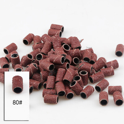 100 komada brusnih traka za brušenje noktiju 80# 120# 180# prstenasti nastavak za brušenje pijeska za električne bušilice Pribor Alati za manikuru