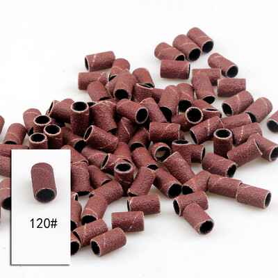 100 komada brusnih traka za brušenje noktiju 80# 120# 180# prstenasti nastavak za brušenje pijeska za električne bušilice Pribor Alati za manikuru