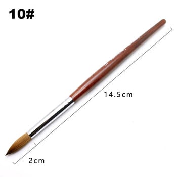 Kolinsky Acrylic Nail Art Brush Дървена дръжка Nail Art Mink Brush Gel Builder Инструменти за нокти Четка за маникюр Инструменти за рисуване Размер 8-24