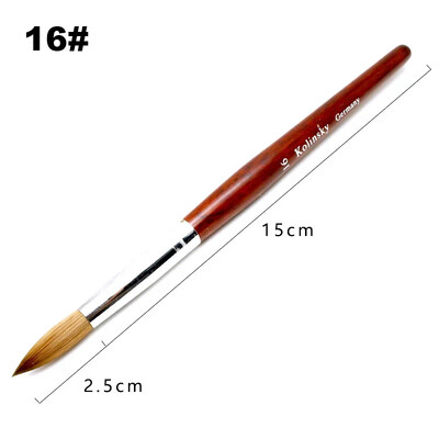 Kolinsky akrilinis nagų dailės šepetėlis medžio rankena Nail Art Mink Brush Gel Builder Nagų įrankiai Manikiūro šepetėlis piešimo įrankiai 8-24 dydis
