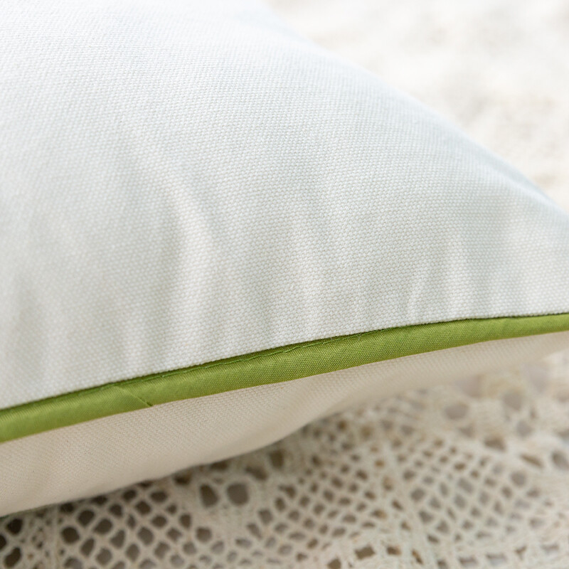 Ar ziediem izšūts lauku mājas dekoratīvs spilvena pārvalks 18"x 18" kotedža ar ziediem zaļām lapām, trikotāžas raksta kokvilnas spilvena futrālis