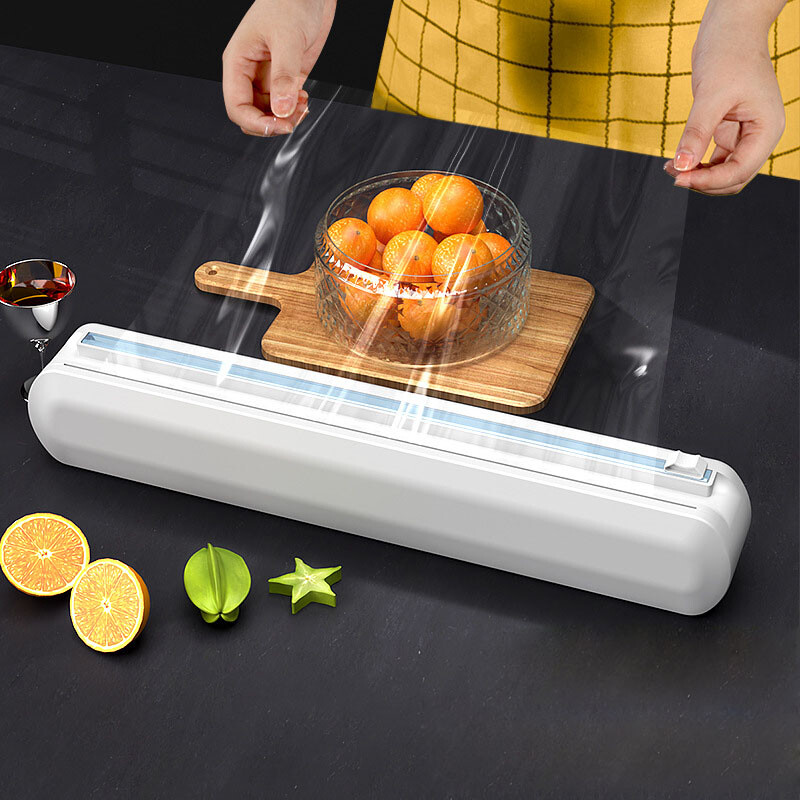 Plastikust ümbrise jaotur koos lõikuriga kilega ümbrise jaoturiga Köögitööriistad Toidu toidukilega jaotur Köögitarvikud