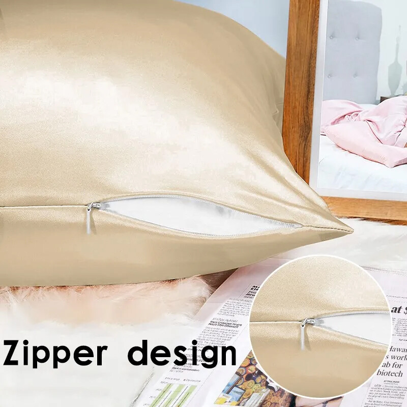 1gb Spilvendrāna Super mīksta Spilvendrāna Ērti Luksusa Satīna Spilvendrānas Matiem un Ādai Hipoalerģiski Atvēsinoši Spilvendrānas