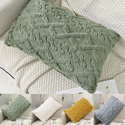Plüss Párnahuzat 3D Rombusz Geometria Soft Throw Párnahuzat Hímzés Párnahuzat Nappali Kanapé Dekor Párnahuzat 27*44cm