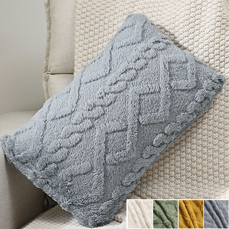 Plišana jastučnica 3D rombova geometrija mekana jastučnica s vezom Jastučnica za dnevni boravak Dekorativna navlaka za kauč 27*44 cm