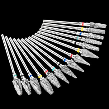 1 бр. Свредла за нокти от волфрамов карбид Електрическа бормашина за маникюр Аксесоари Фрези за нокти Инструменти за отстраняване на гел лак Инструменти за нокти