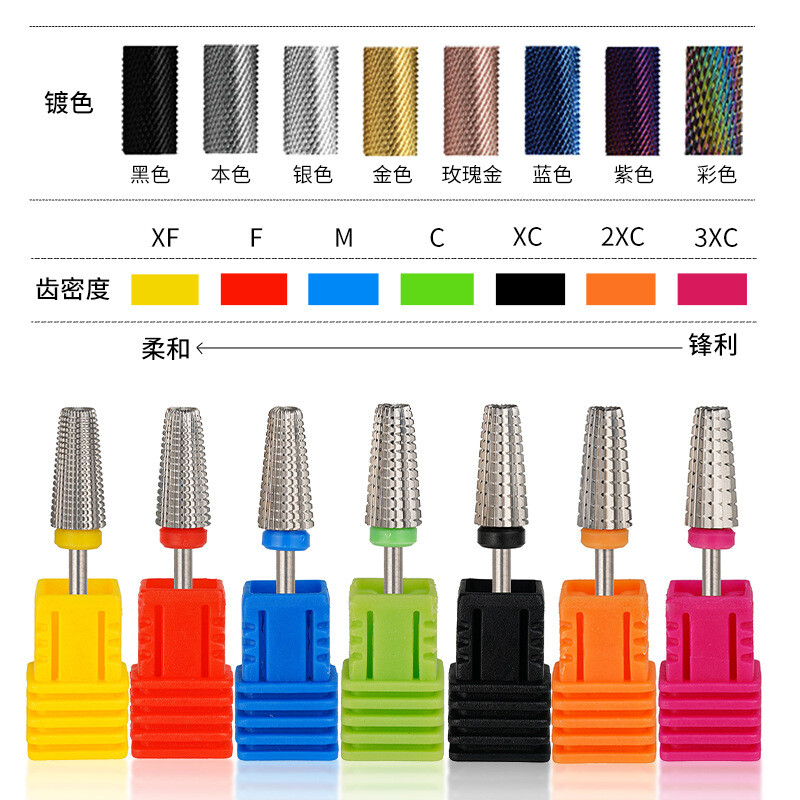 1 KOM Karbidna svrdla za nokte Električna bušilica Turpije Glodalo Manikura Burr Uklanjanje zanoktica Mlaznice Oprema za uređenje noktiju