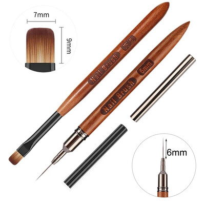 Trokutasta olovka za kist za crtanje noktiju 3D savjeti Fototerapija s uzorkom Akrilna četka za nokte UV gel Alati za DIY manikuru Četke za nokte s drvenom drškom