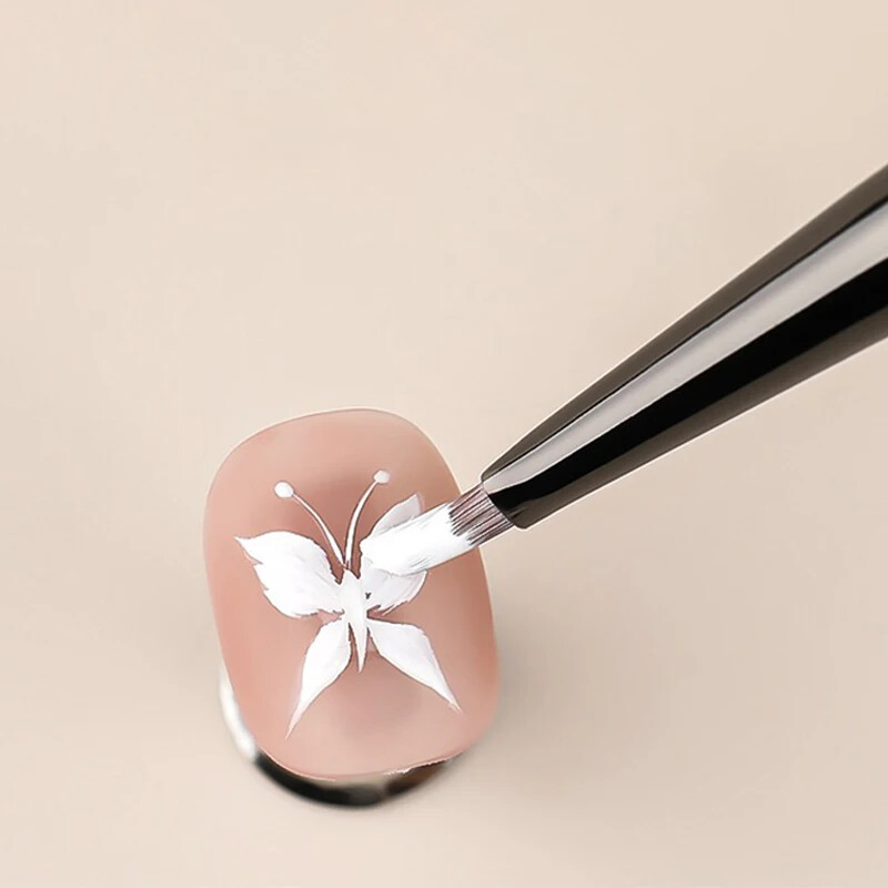 Trokutasta olovka za kist za crtanje noktiju 3D savjeti Fototerapija s uzorkom Akrilna četka za nokte UV gel Alati za DIY manikuru Četke za nokte s drvenom drškom