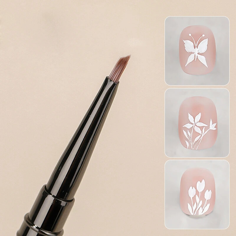Trokutasta olovka za kist za crtanje noktiju 3D savjeti Fototerapija s uzorkom Akrilna četka za nokte UV gel Alati za DIY manikuru Četke za nokte s drvenom drškom