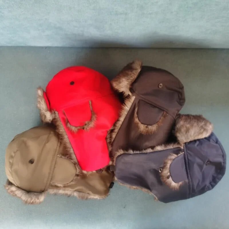 Vyriškos moteriškos žieminės sovietinės Lei Feng kepurės lauko rusiškos Ušankos bombonešio kepurė, stora nuo vėjo kailio, ausų dangtelis