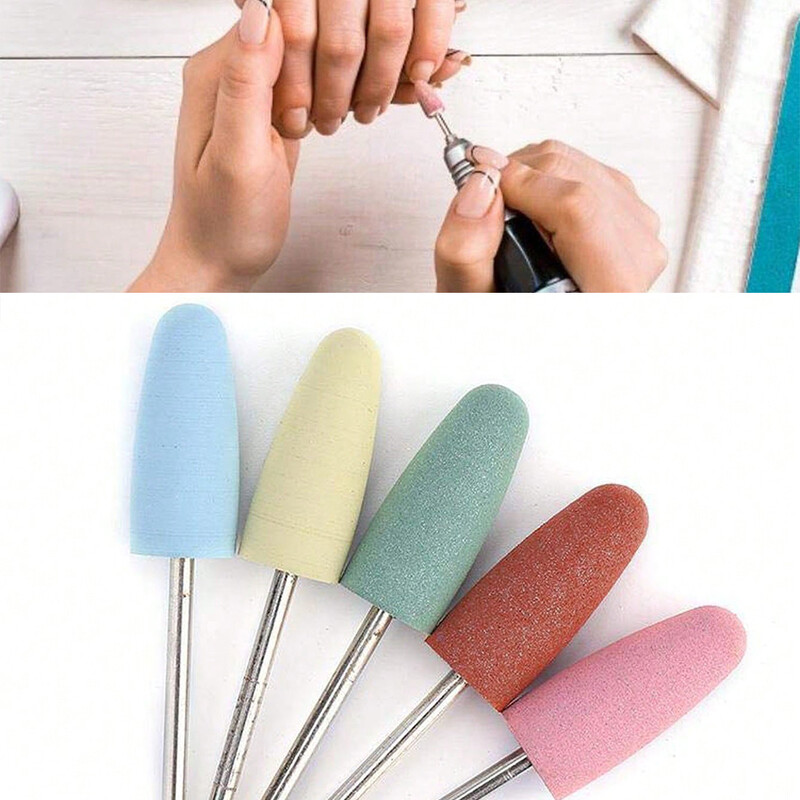 5 kom/set gumenih silikonskih svrdla za nokte 2,35 mm rotirajućih alata za poliranje za pedikuru, njegu noktiju Dodaci za električne bušilice