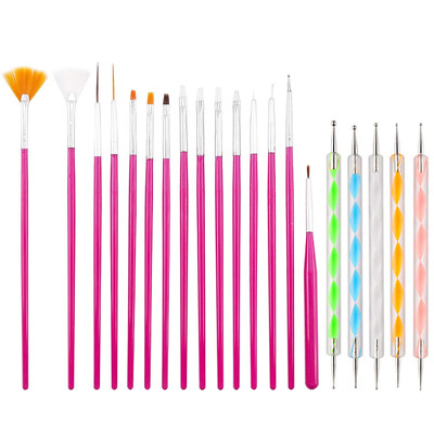 Set četkica za nokte Profesionalni pribor za nokte za crtanje akrilnim UV gelom Dotting Manikura Alati za dizajn noktiju Dodaci za šminkanje