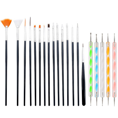 Set četkica za nokte Profesionalni pribor za nokte za crtanje akrilnim UV gelom Dotting Manikura Alati za dizajn noktiju Dodaci za šminkanje