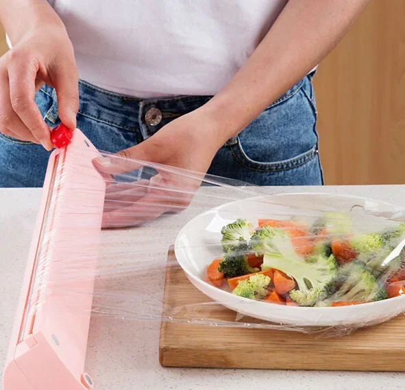 Maisto plastiko įvyniojimo dozatorius, plėvelės dozatorius, pjaustytuvas Saran įvyniojimo dozatorius aliuminio folijos pergamentinio popieriaus purkštukas virtuvės įrankis
