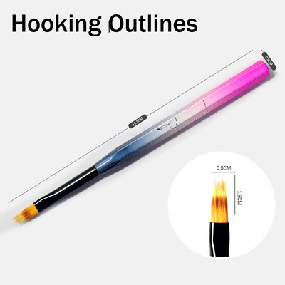 1Pc Nail Art Brush Liner Gradient Shading Paining Σχέδιο Λουλούδια Συμβουλές στυλό Ακρυλικό Gel UV Polish Design Εργαλεία μανικιούρ