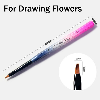 1Pc Nail Art Brush Liner Gradient Shading Paining Σχέδιο Λουλούδια Συμβουλές στυλό Ακρυλικό Gel UV Polish Design Εργαλεία μανικιούρ