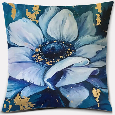 Σειρά εκτύπωσης λουλουδιών και πουλιών Μαξιλαροθήκη τετράγωνη διακόσμηση γραφείου Κάλυμμα μαξιλαριού