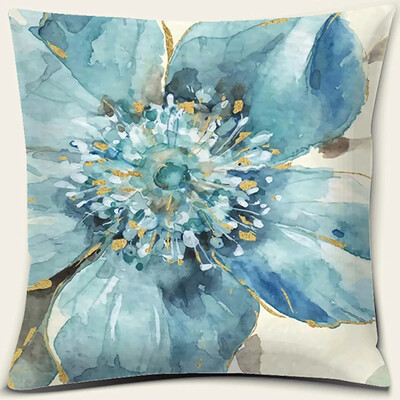 Σειρά εκτύπωσης λουλουδιών και πουλιών Μαξιλαροθήκη τετράγωνη διακόσμηση γραφείου Κάλυμμα μαξιλαριού