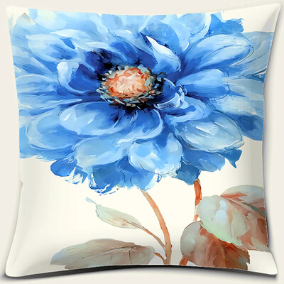 Σειρά εκτύπωσης λουλουδιών και πουλιών Μαξιλαροθήκη τετράγωνη διακόσμηση γραφείου Κάλυμμα μαξιλαριού