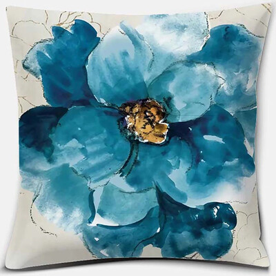 Σειρά εκτύπωσης λουλουδιών και πουλιών Μαξιλαροθήκη τετράγωνη διακόσμηση γραφείου Κάλυμμα μαξιλαριού