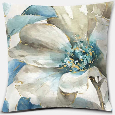 Σειρά εκτύπωσης λουλουδιών και πουλιών Μαξιλαροθήκη τετράγωνη διακόσμηση γραφείου Κάλυμμα μαξιλαριού