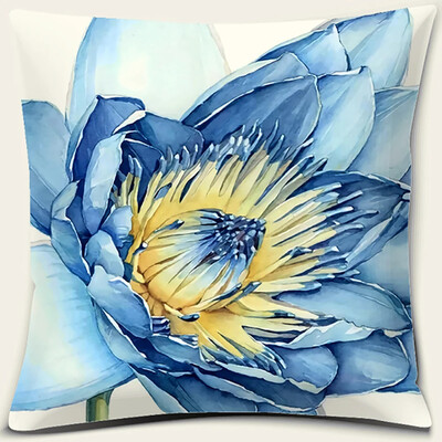 Σειρά εκτύπωσης λουλουδιών και πουλιών Μαξιλαροθήκη τετράγωνη διακόσμηση γραφείου Κάλυμμα μαξιλαριού