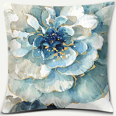 Σειρά εκτύπωσης λουλουδιών και πουλιών Μαξιλαροθήκη τετράγωνη διακόσμηση γραφείου Κάλυμμα μαξιλαριού