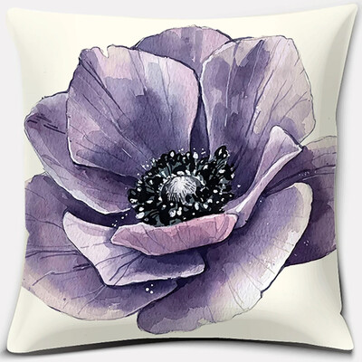 Σειρά εκτύπωσης λουλουδιών και πουλιών Μαξιλαροθήκη τετράγωνη διακόσμηση γραφείου Κάλυμμα μαξιλαριού