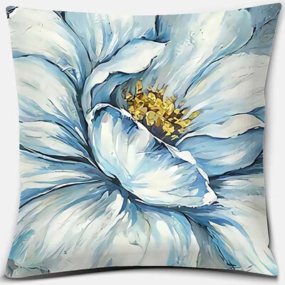 Σειρά εκτύπωσης λουλουδιών και πουλιών Μαξιλαροθήκη τετράγωνη διακόσμηση γραφείου Κάλυμμα μαξιλαριού