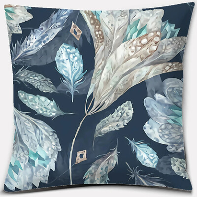 Σειρά εκτύπωσης λουλουδιών και πουλιών Μαξιλαροθήκη τετράγωνη διακόσμηση γραφείου Κάλυμμα μαξιλαριού